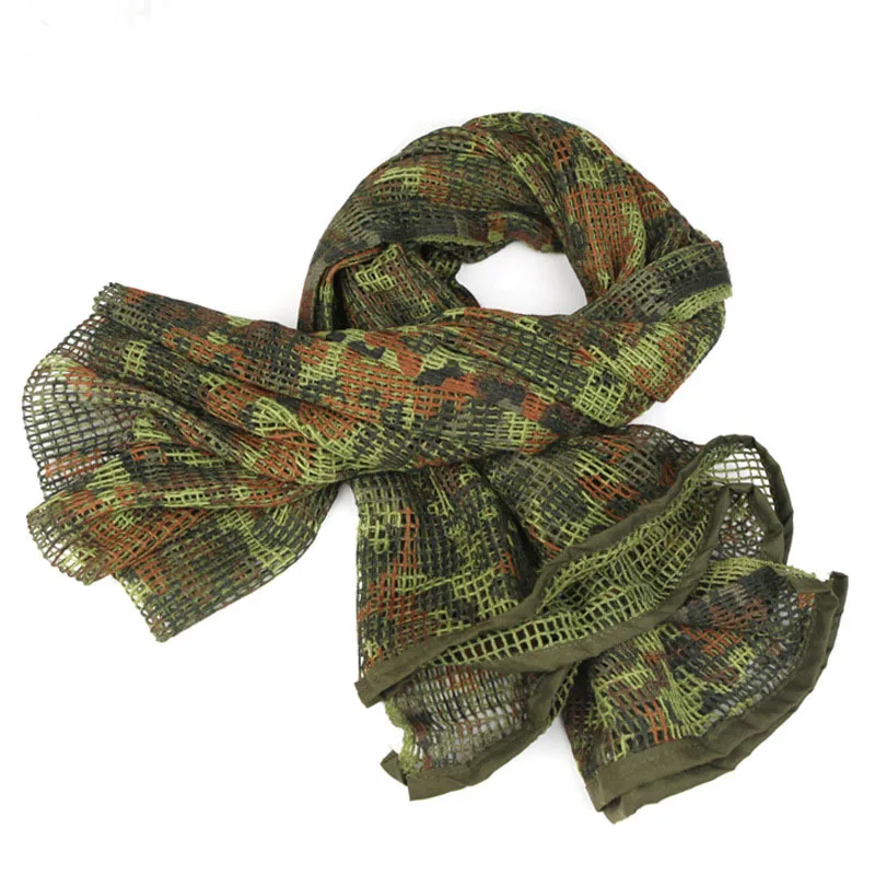 Military Special Forces Tactical Mesh Scarf Outdoor Sports Large Mesh Scarf Multipurpose Camouflage Mesh Scarves