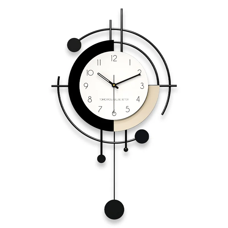Modern wall clock, living room, home dining room silent decoration clock creative clock high-end wall clock With swing function.