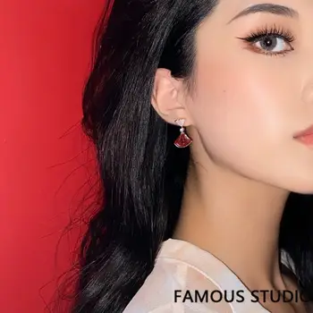 小巧裙擺耳環 女士時尚耳環 扇形貝母瑪瑙耳環 10 最佳銷售 瑪瑙耳環 - №5