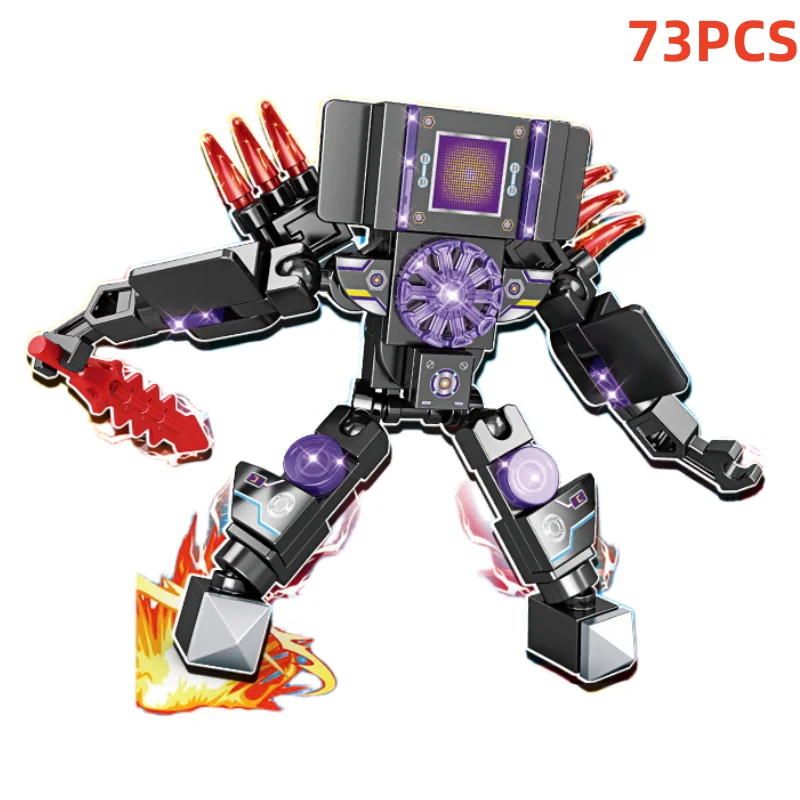 Skibidi Toilet Surveillance Man TV Compatible Building Blocks Mini Model Action Figures Toys Christmas Halloween Birthday Gift