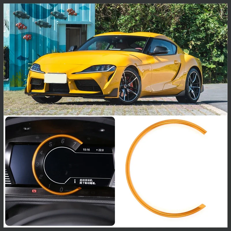 

Для Toyota GR Supra A90 2019-2022 гг., алюминиевый сплав, приборная панель автомобиля, тахометр, декоративное кольцо, наклейка, аксессуары для салона автомобиля