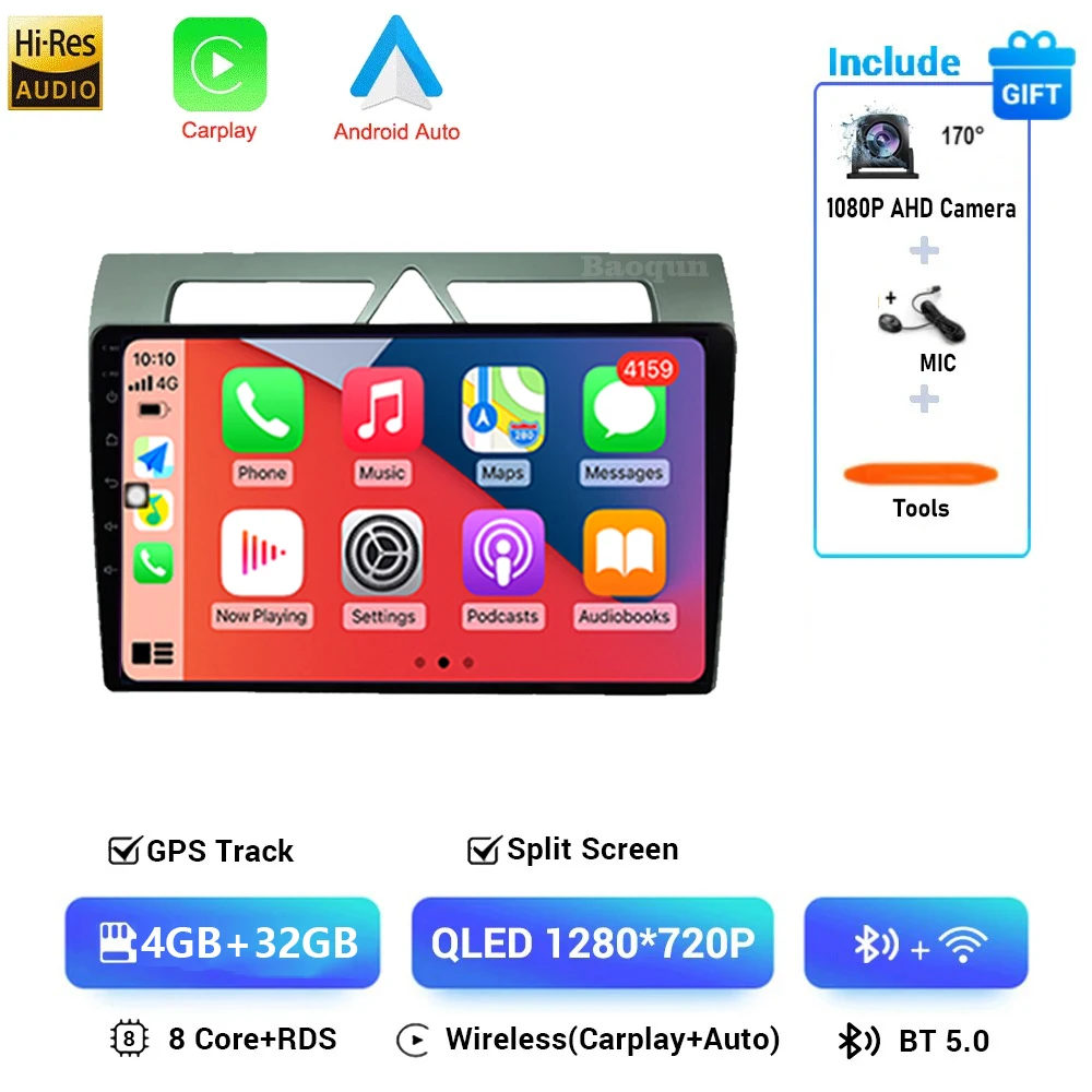 Auto radio voor Kia Picanto 2007 - 2010 Android 16 All-in-one Carplay Auto multimediaspeler autoradio GPS navigatie