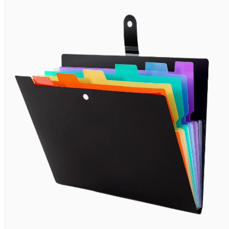 Rainbow 7 Compartments PP Accordion Organizer, Colorful Document Storage Folder, Desktop Office Paper Arrangement Expanding Wall