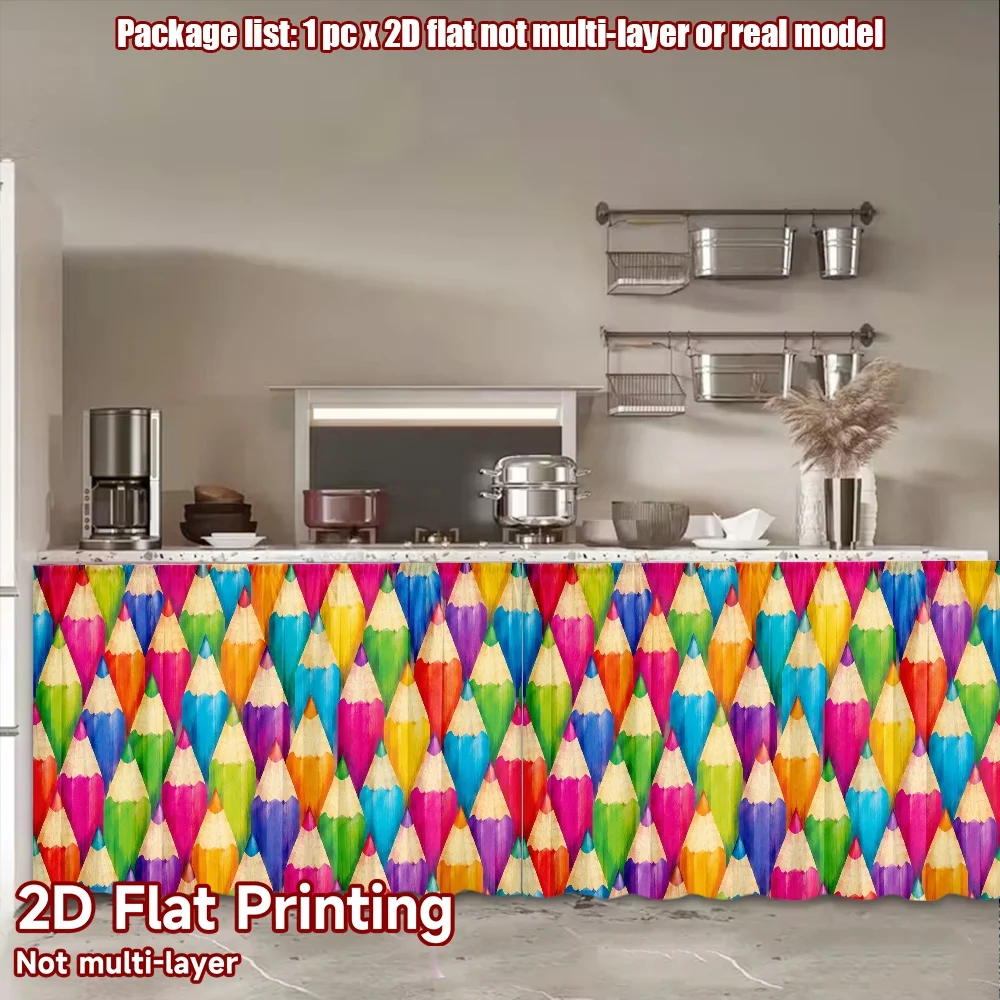 2D flat 1pc French romantic style Colorful Pencil Tips Digital printing Suitable for holiday decorations, applicable to living