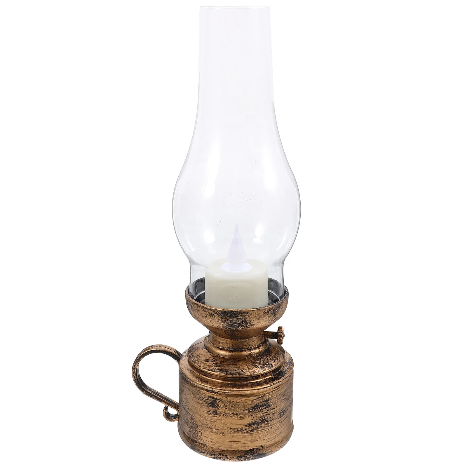 Retro Kerosene Lamp Lanterns Vintage LED Light Handheld Home Flameless Decor Crafts Large