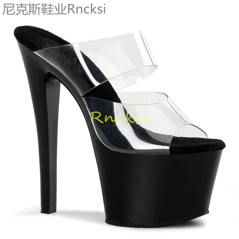 17cm Sandals, Joker Fish Mouth Waterproof Platform, Leaky Toe Heels, Crystal Bridesmaid Shoes, High Heels