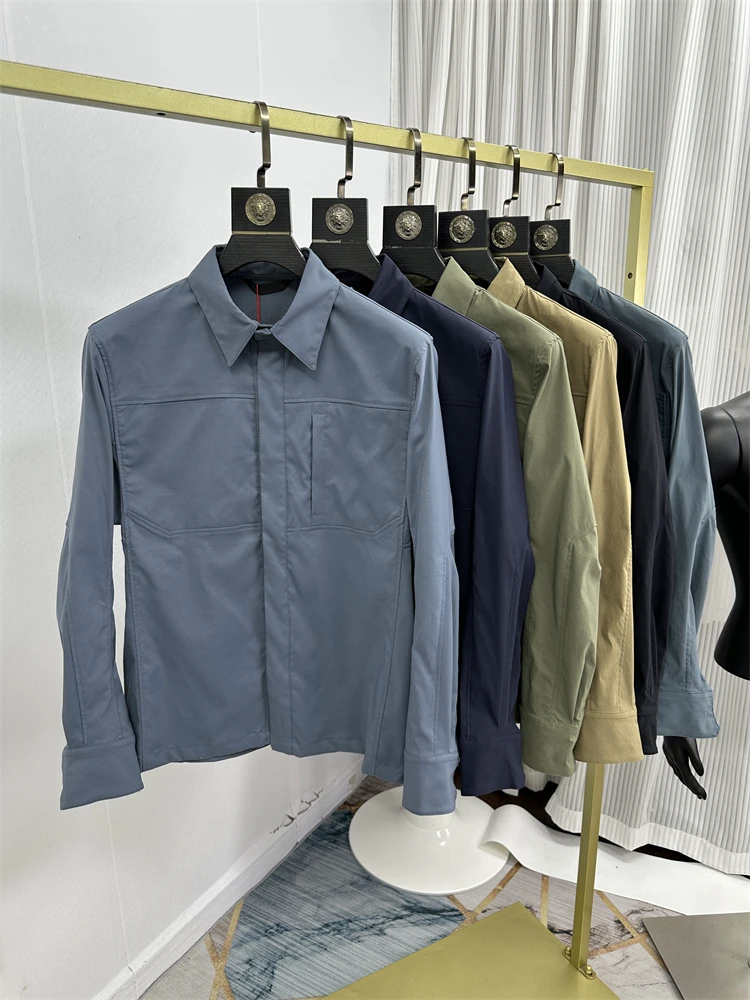 

Легкая, влагостойкая, износостойкая, новая модная мужская рабочая куртка-рубашка с воротником, верхняя одежда