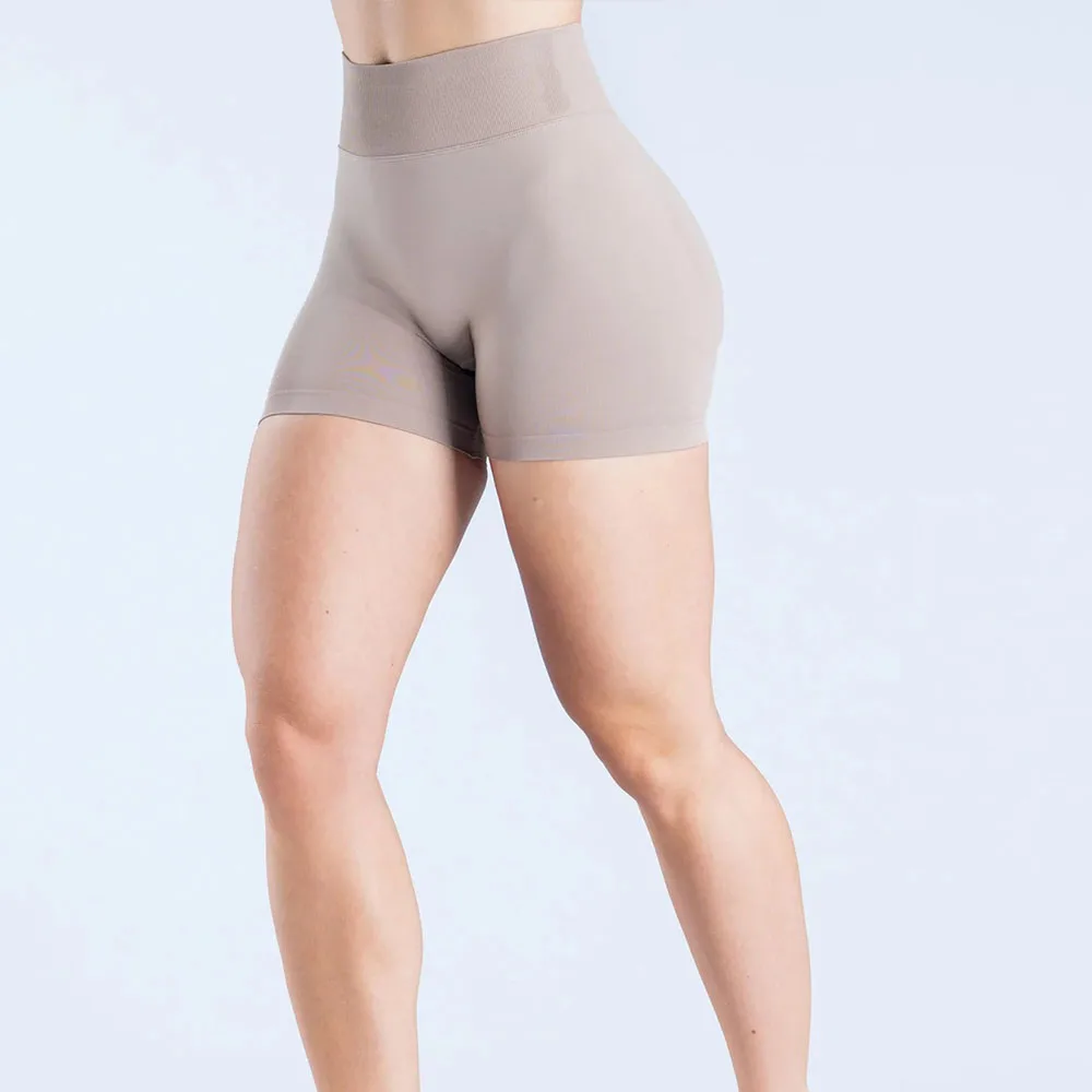 Yogashorts voor dames, naadloze, hoog getailleerde, sneldrogende, hoge stretch, butt-lifting, kleurbloksorts voor gym, fitness, hardlopen