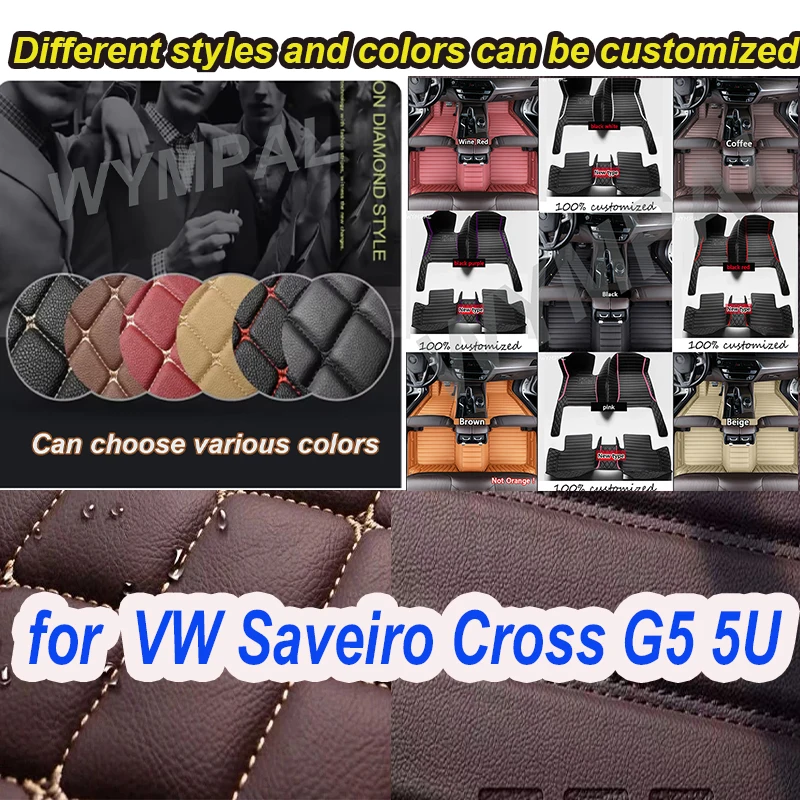 

LUXURY Custom Fit Automotive Car Floor Mats For VW Saveiro Cross G5 5U 2009~2017 Luxury Leather
