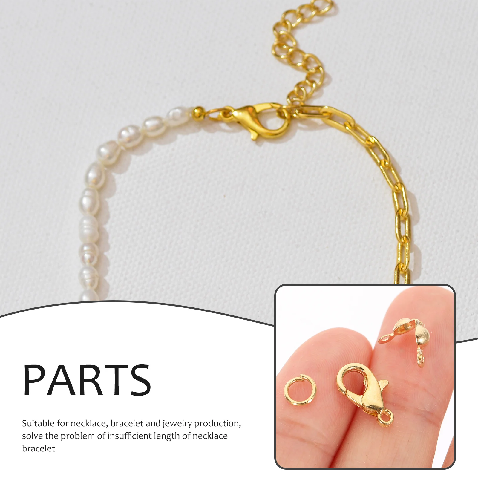 

100Sets Jewelry Making Kit Gold Lobster Clasps DIY Necklace Bracelet Buckle Jump Rings Accessories Set Jewelry Findings Kit