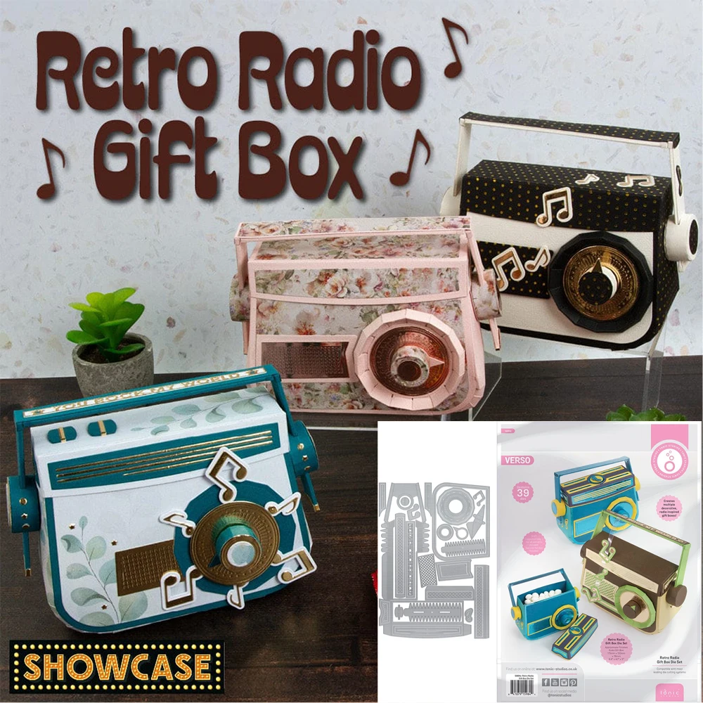 2026 New February Tonic Retro Radio Die Set Eggstraordinary Delight Gift Box Dies Cut DIY Scrapbooking Greeting Card Diary Stamp