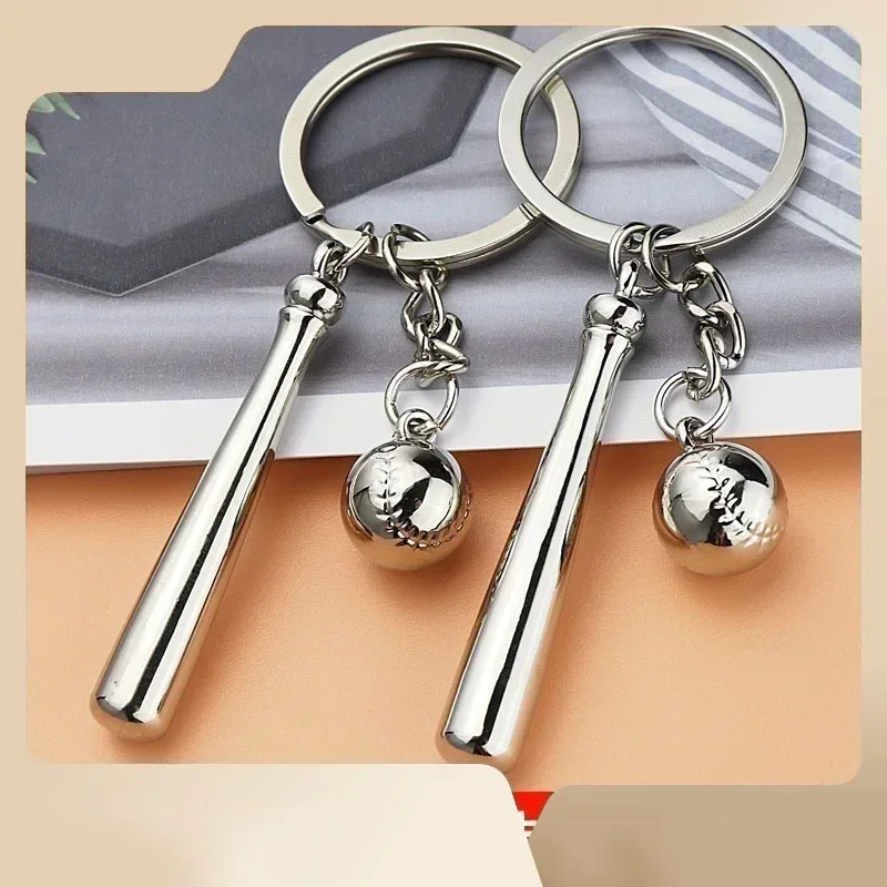 Baseball Metal Keychain Baseball Pendant Small Baseball Metal Car Keyrings Sports Small Gift Accessories