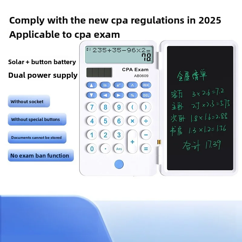 New Regulations CPA Financial Management Calculator Handwritten Panel Solar Calculator Note Exam Special Accounting
