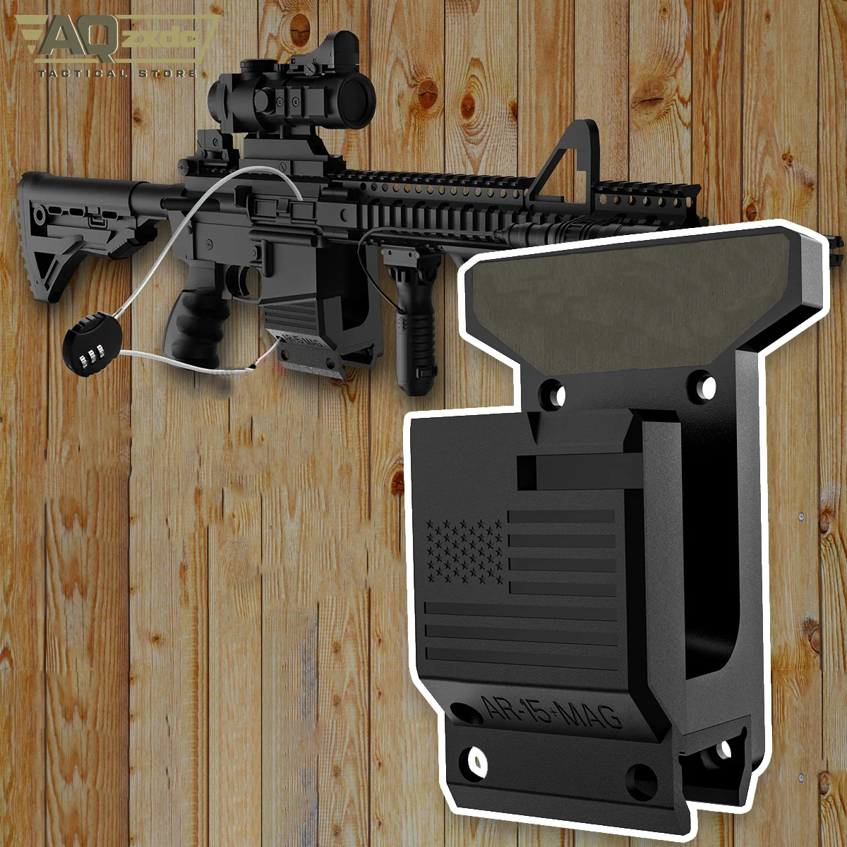 

Rifle Wall Mount + PMAG AR15 Rifle Wall Mount Rifle Wall Mount Secure Wall Garage Room Mount Rifle Holder for 223/5.56 Rifle