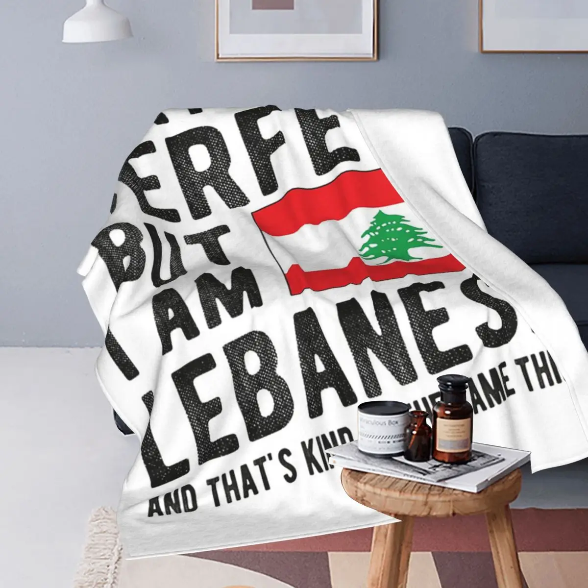 Lebanese Flag Lebanon Heritage Lebanese Roots Blanket Soft Warm Flannel Throw Blanket Cover for Bed Travel Home Couch