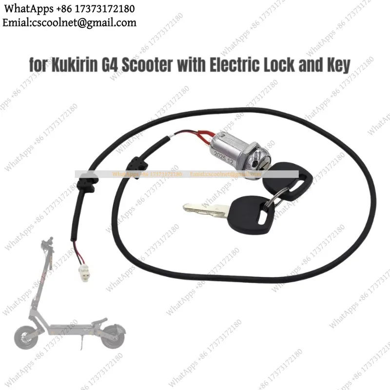 JS02 for Kukirin G4 Ignition Lock Key Throttle Cut-Off Control Electric Scooter Black Alloy Safety