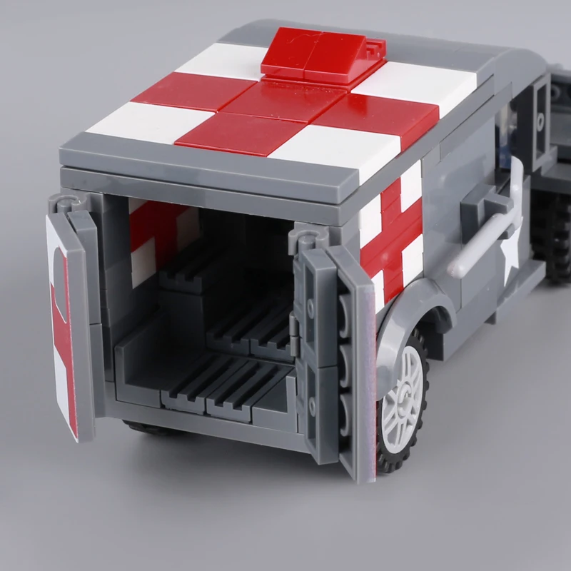 Décennie s de construction de véhicules médicaux militaires jeunesse WW2, figurines de soldats de l'armée allemande, camion, ville, ambulance, modèle MOC, briques, jouets pour enfants, cadeaux