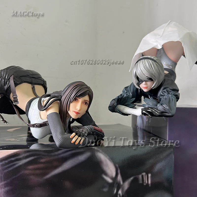 Tifa PLAY ARTS Figure Kai VII Tifa NieR Automata YoRHa 2B Figure Lay Lie Prone Posture Action Figures Adult Model Doll Toys Gift