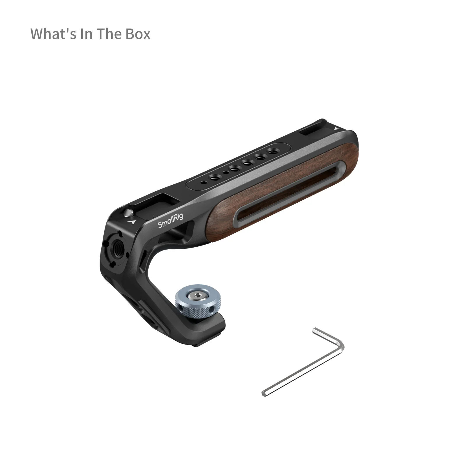 SmallRig houten handgreep met cold shoe-bevestiging, lichtgewicht houten handgreep voor camerakooi, handgreep voor Sony DSLR -5250.