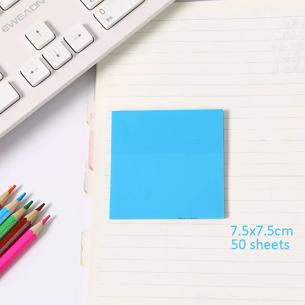 Colorful Transparent Sticky Notes Sticky Note Pads Clear Self-Stick Notes Self-Adhesive Memo For Office School Planner Supplies