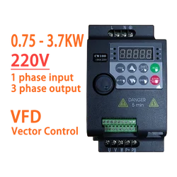 220V Economical VFD Variable Frequency Drive Converter Inverter 0.75/1.5/2.2/3.7/4 KW Motor Speed Controller