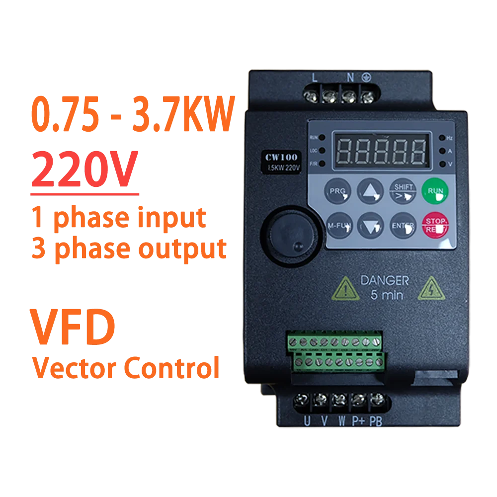 220V Economical VFD Variable Frequency Drive Converter Inverter 0.75/1.5/2.2/3.7/4 KW Motor Speed Controller