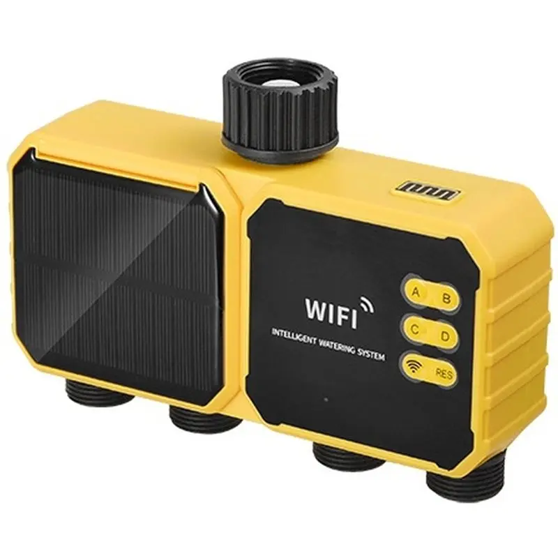 ABUG-Solar Irrigation Timing Controller 4 Zone WIFI Automatic Irrigation System Outdoor Water Timer