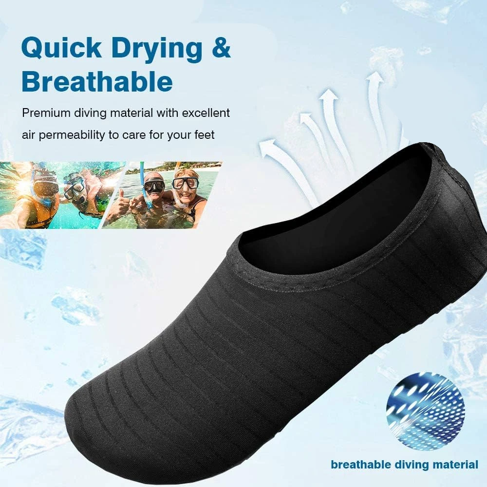 1 Paar Wasserschuhe für Herren und Damen, Barfuß, Strand, Pool-Schuhe, schnell trocknende Aqua-Yoga-Socken für Surfen, Schwimmen, Wassersport – Detail 3