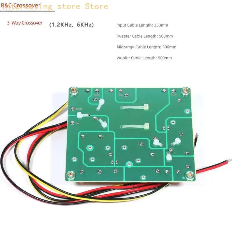 DIY-Lautsprecher-Trennplatine, 3-Wege-Passiv-Splitter mit sichtbarer Wicklung und Lastteil-Layout – Detail 5