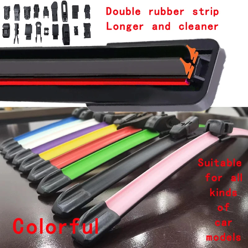 

Colorful For MITSUBISHI I 0.7 MiEV Hatchback Models 2006 2007 2008 2015 2016 2017 2019 Double Rubber Car Windshield Wiper Blade