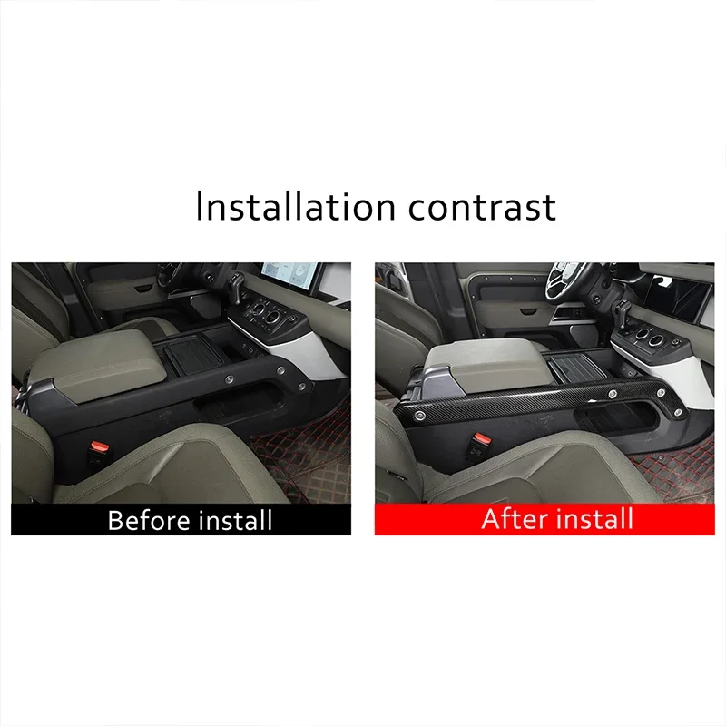 For Land Rover Defender 90 110 2020-2023 Interior Details Real Carbon Fiber Central Control Side Trim Accessories (replacement)