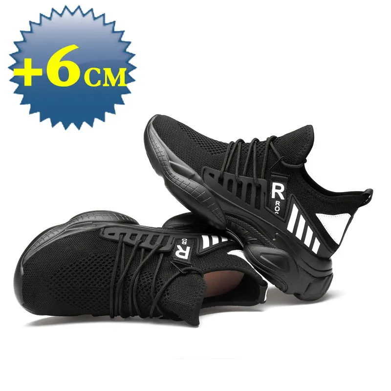 Zapatillas deportivas para hombre, zapatos informales transpirables con tacones ocultos, aumento de 8cm de altura y 6cm