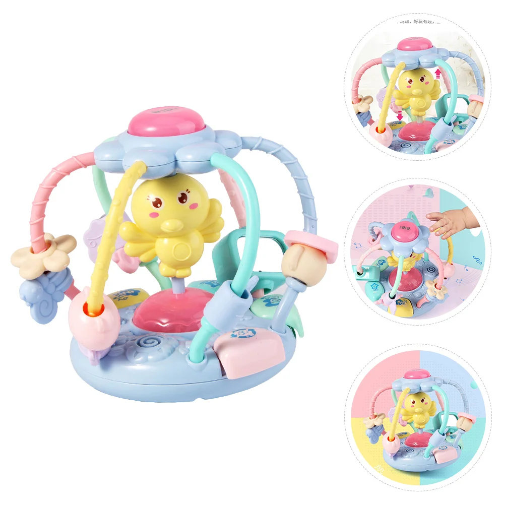 لعبة قبضة اليد ألعاب الموسيقى الإضاءة الطفل التعليمية مضغ عضاضة الاطفال العروة طفل صغير #5