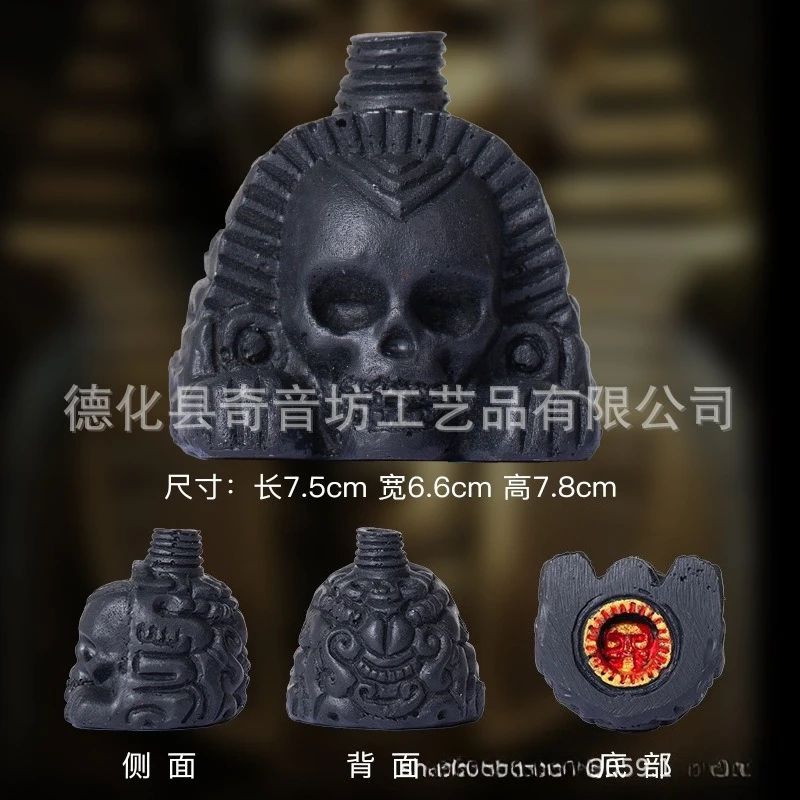 1 Stück Aztekische Todespfeife mit Totenkopf, Gruseliger Schrei-Geräuschmacher für Party-Streiche oder Halloween-Geschenk aus Kunstharz