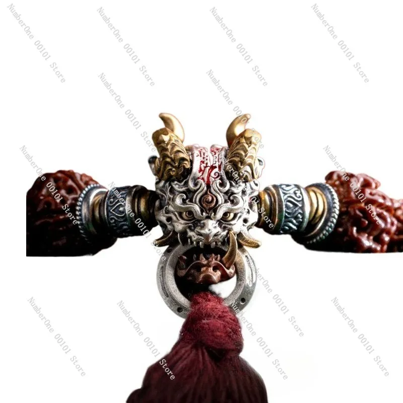 Evil-breaking ghost-bead cultural accessory,original DIY silver Chinese-style beads,Taoist bracelet components handmade jewelry