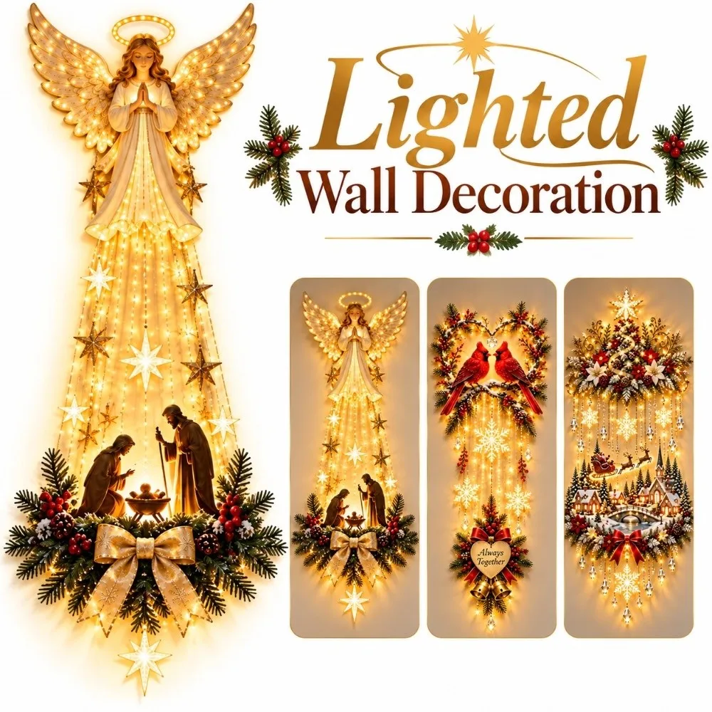 Wall Mounted Lighted Wall Decoration Snow Trail Shape Warm White Lights Light-emitting Birth Scene Wall Decoration