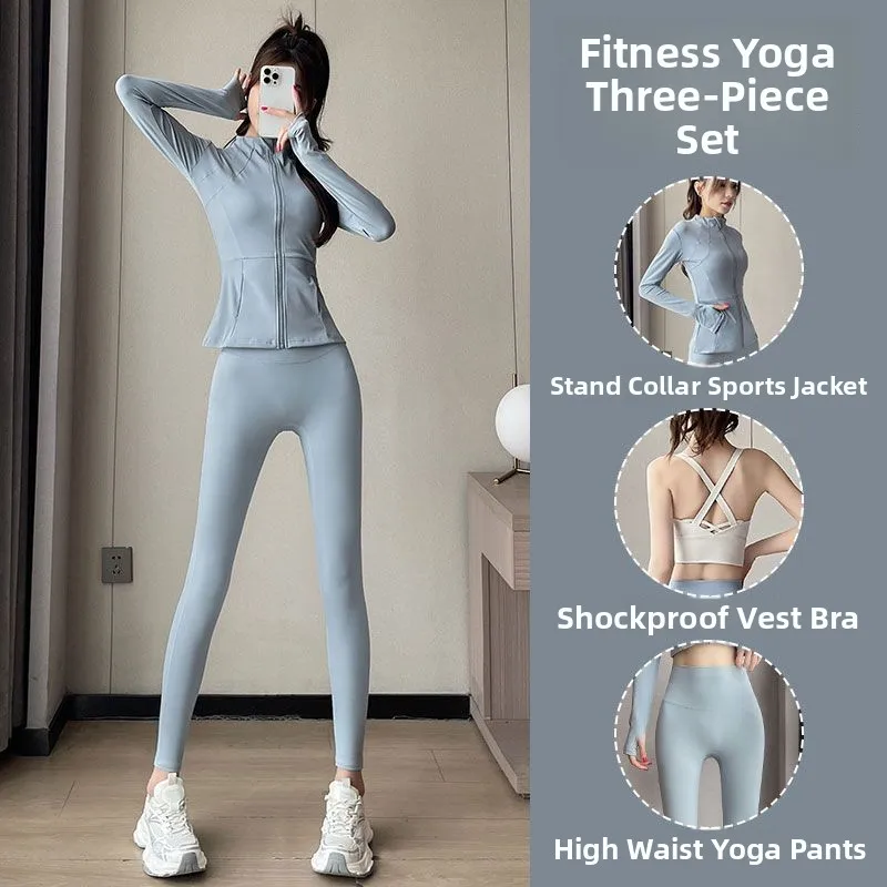 Conjunto de camiseta Premium para Yoga y Fitn para mujer, ropa de entrenamiento de Pilates de tamaño pequeño, ropa deportiva informal, nuevo otoño