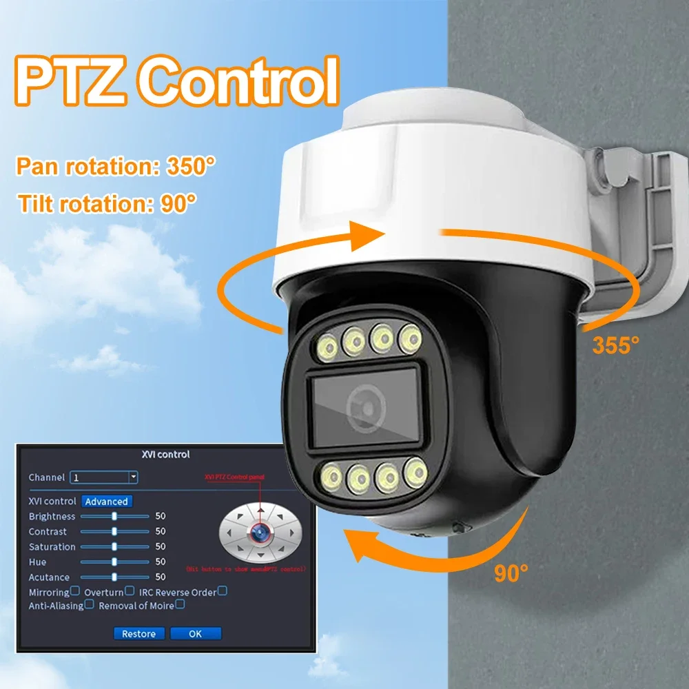 كاميرا خارجية 2 ميجابكسل AHD PTZ رؤية ليلية كاملة الألوان UTC محوري BNC صوت محوري PTZ تحكم TVI CVI 4in1 كاميرات أمنية تناظرية