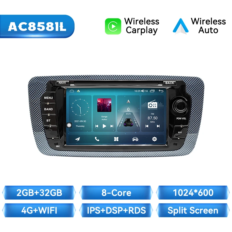 Autoradio Voor Seat Ibiza 6J MK4 Sport Coupe Ecomotive Cupra 2009-2013 Android 14 Draadloze Carplay GPS DSP 4G Wifi Navigatie