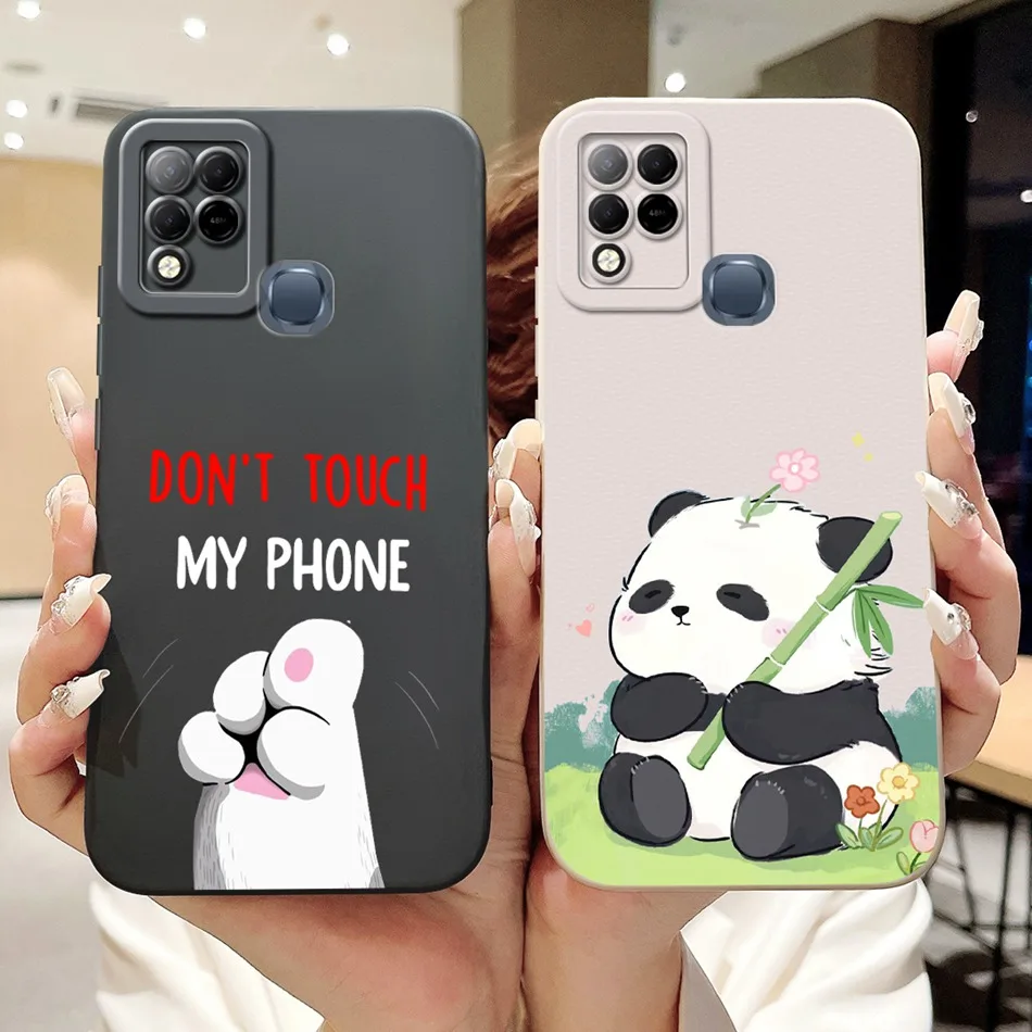 For Infinix Hot 10T 10s NFC X689 X689B X689C X689D Cute Panda Cartoon Case For Hot10s hot10T Soft Silicone Shockproof Cases