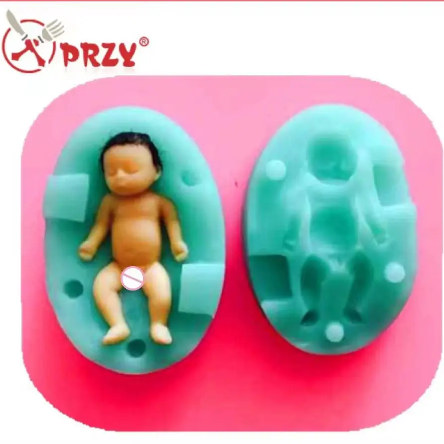 VERY TINY 3D Baby Mold Silicone Cake Decoration Mold Sleeping Baby Mold Moulds F1873 Fondant Silicon Rubber PRZY Eco-friendly