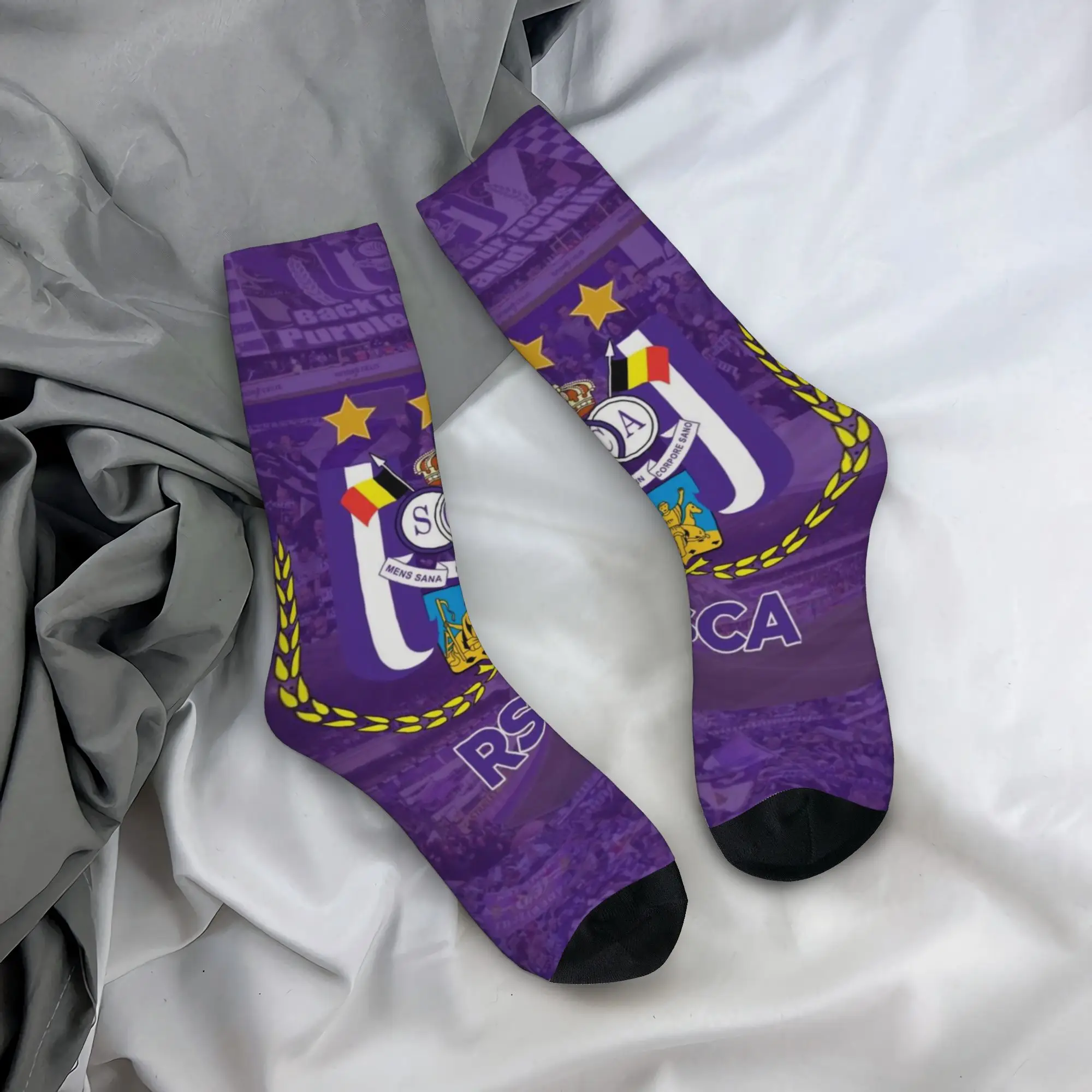 Hip Hop Retro Anderlecht Crazy Men's compression Socks Unisex Anderlecht Street Style Pattern Printed Funny Match Day Essentials