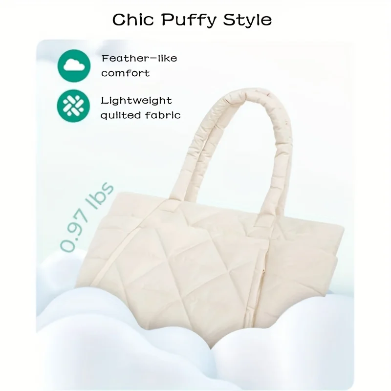 

Quilted Nylon Tote: Luxury Gym & Work Bag. Multi-Compartment, Spacious, Elegant Retro Design. Ideal for Everyday & Travel.