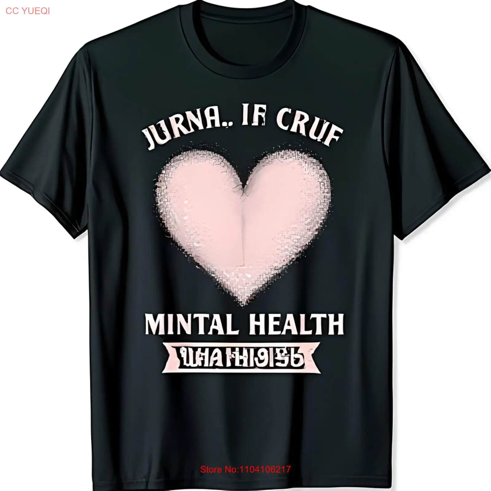 

Модная черная футболка с рисунком жирного розового сердца и уникальным текстовым дизайном