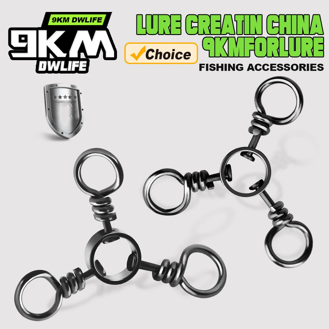 

9KM 25Pcs 3 Way Swivel Fishing Tackle Saltwater Stainless Steel Three Way Swivel Fishing Lures Connector Catfishing Trolling Rig