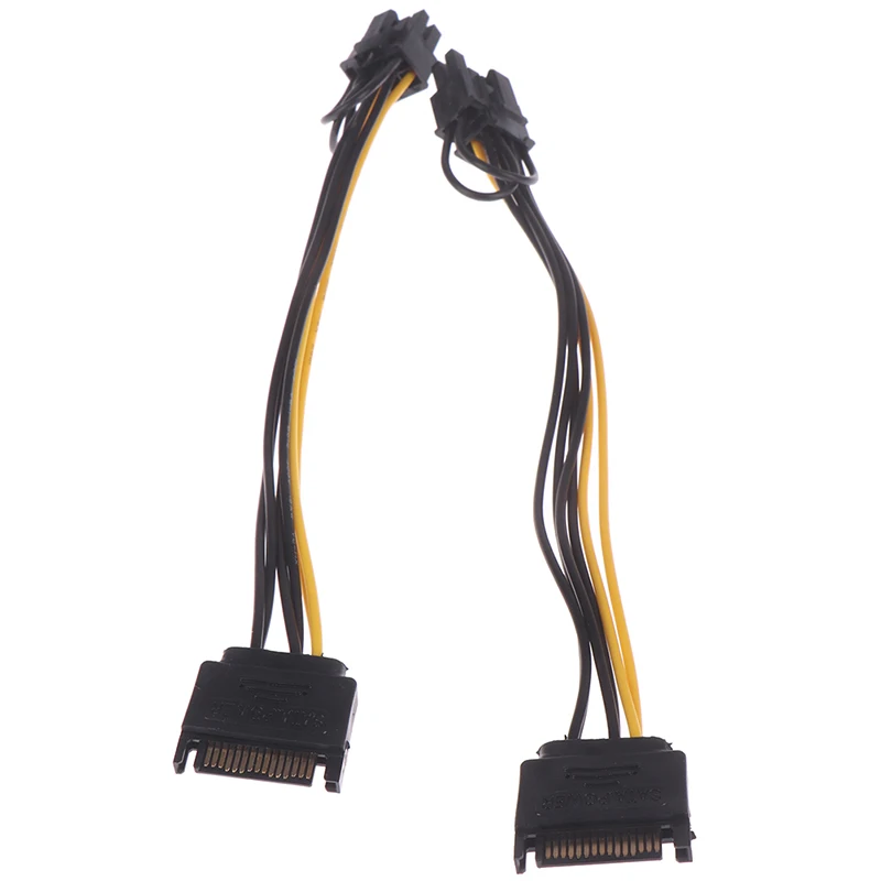 

Кабель питания PCI-E, 15pin SATA папа-8 pin(6 + 2), 20 см