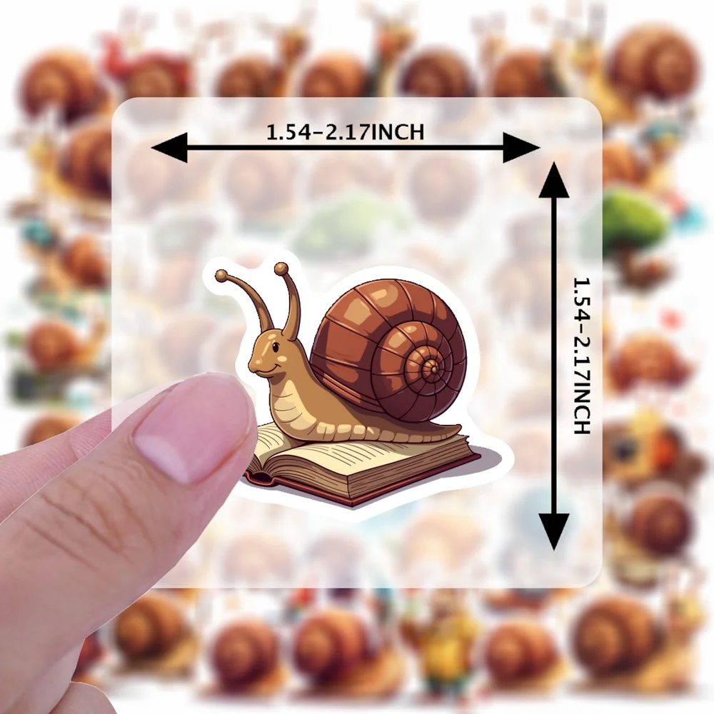 50pcs Cute Snail Stickers Animal Art Joyful Stickers Decals Notebook Stationery Skateboard Water Bottle Laptop Phone Travel