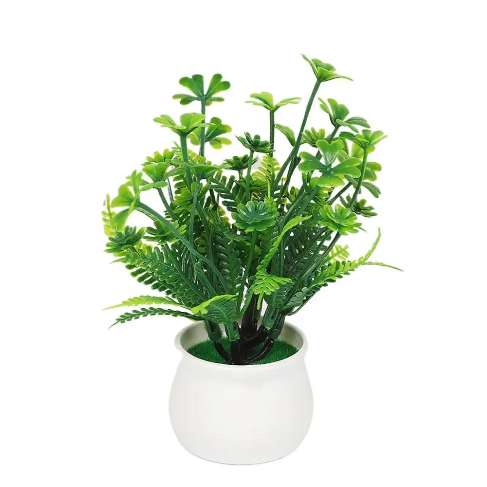 Зеленые искусственные растения, бонсай, яркая трава алоэ, искусственная трава в горшке, украшение для дома, модель пейзажа, имитация скайнпсуса, эвкалипта