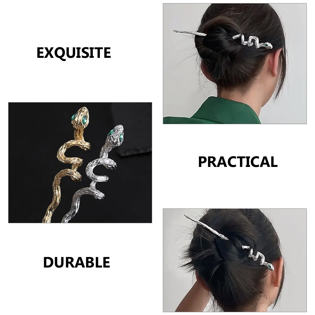 Hair Chopsticks Snake Ladies Hairpin for Women Miss Bun Accessories Barrettes