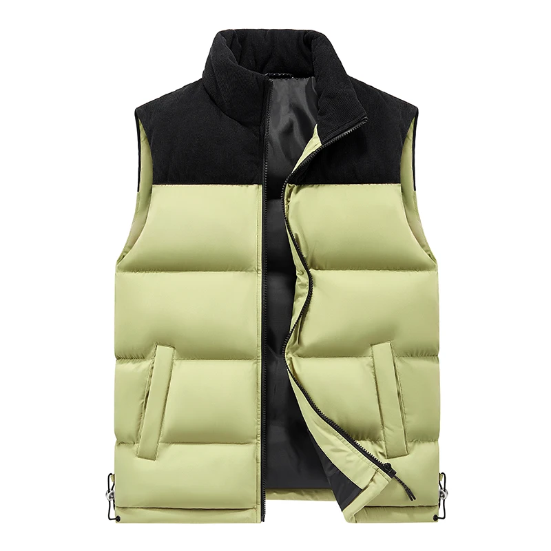 

2024 Men Vest Jacket Sleeveless Casual Autumn Winter Warm Working Vest Thicken Padded Coat Waistcoat Work Wear Clothing Oversize